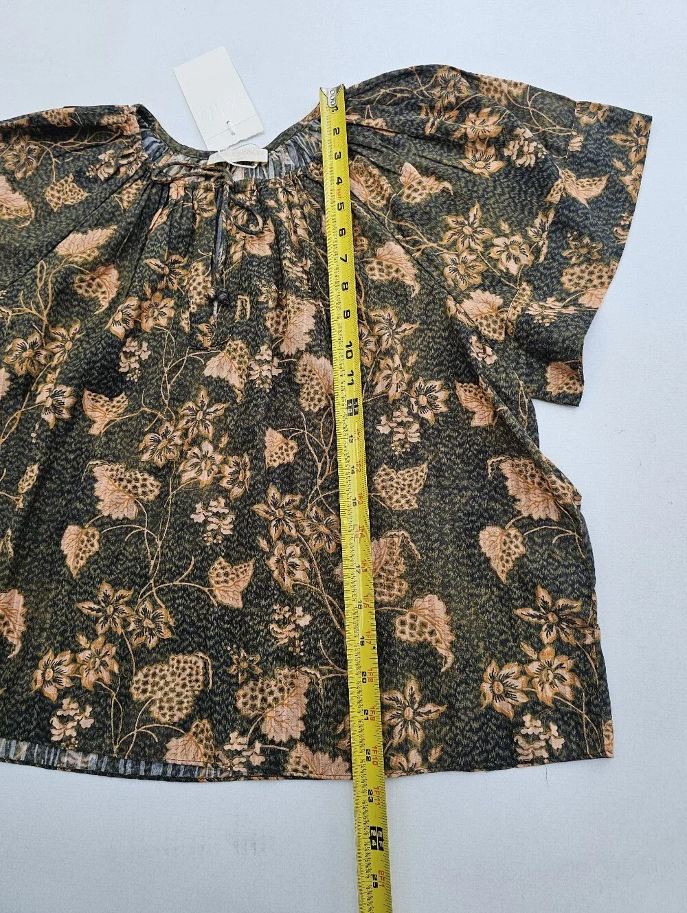 Ulla Johnson Sena Cotton Blend Floral Short-Sleeve Blouse Top
